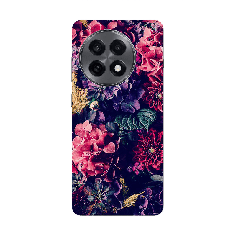 Oneplus 13 5G Purple and pink flowers Transparent Silicone TPU Θήκη